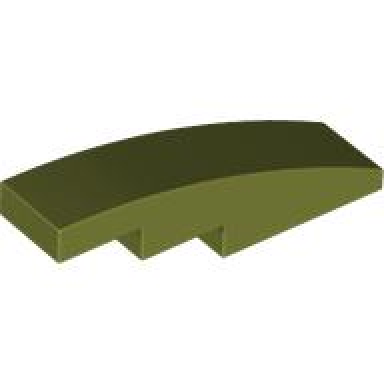 olive green slope curved 4 x 1