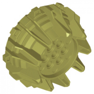 olive green wheel hard plastic with small cleats and flanges