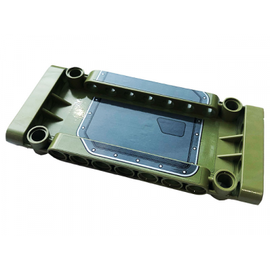olive green technic panel plate 5 x 11 x 1 with car door panel pattern model left side stickers - set 42110