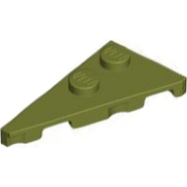 olive green wedge plate 4 x 2 left pointed