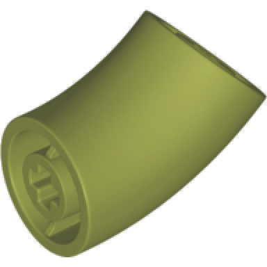 olive green brick round 2 x 2 d 45 degrees elbow 25.5mm standing height