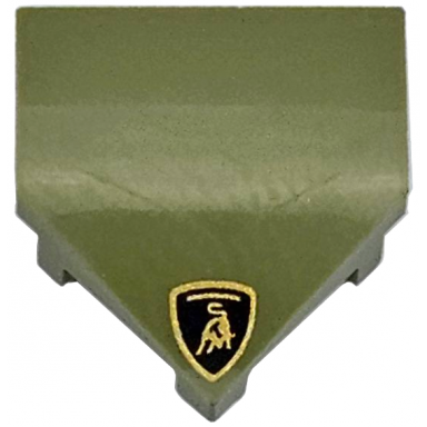 olive green wedge 2 x 2 x 2 3 pointed with lamborghini logo pattern