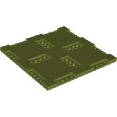 olive green brick modified 16 x 16 x 2 3 with 1 x 4 and 2 x 4 indentations
