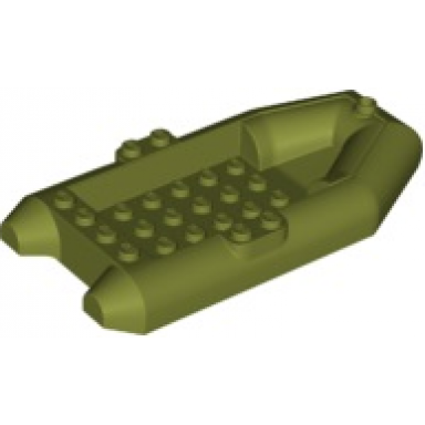 olive green boat rubber raft 12 x 6 x 2