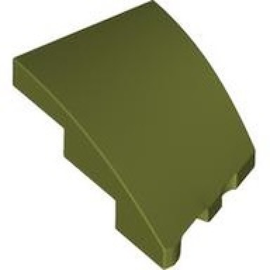 olive green wedge 3 x 2 left no studs