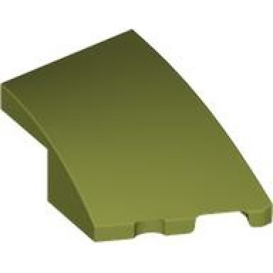 olive green wedge 3 x 2 right no studs