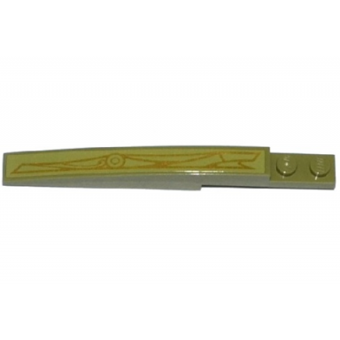 olive green slope curved 10 x 1 with gold swirls and geometric pattern model left side sticker - set 70738