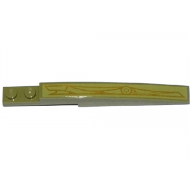 olive green slope curved 10 x 1 with gold swirls and geometric pattern model right side sticker - set 70738