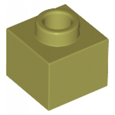 olive green brick modified 1 x 1 x 2 3 with open stud