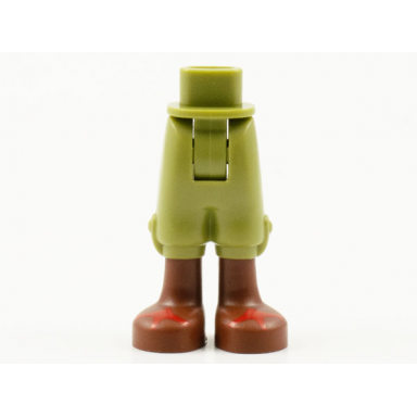 olive green mini doll hips and trousers cropped with reddish brown boots red trim pattern - thick hinge