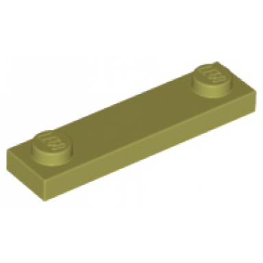 olive green plate modified 1 x 4 with 2 studs without groove