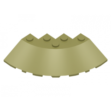 olive green brick round corner 6 x 6 with slope 33 edge facet cutout