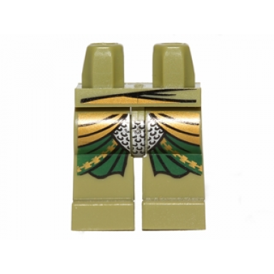 olive green hips and legs with green and gold robe and silver scale mail pattern