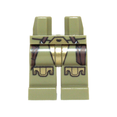 olive green hips and legs with sw gold armor and knee pads and dark brown straps pattern