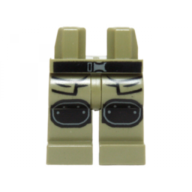 olive green hips and legs with black belt pockets and knee pads pattern