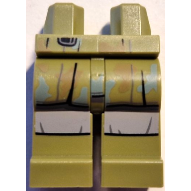 olive green hips and legs with sw camouflage with sand green and dark tan spots and light bluish gray knee wrappings pattern
