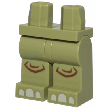 olive green hips and legs with reddish brown knees and tan claws toes pattern