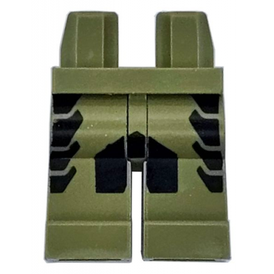 olive green hips and legs with black panels on sides and center gran turismo pattern
