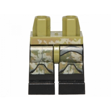 olive green hips and black legs with sw camouflage armor gray lines pattern