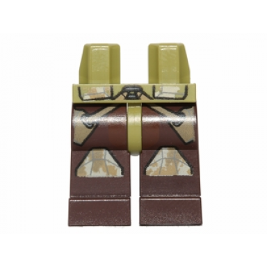 olive green hips and dark brown legs with sw clone trooper camouflage knee pads and two holsters pattern