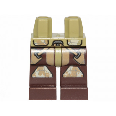 olive green hips and dark brown legs with sw clone trooper camouflage knee pads dark tan stripes and two holsters pattern