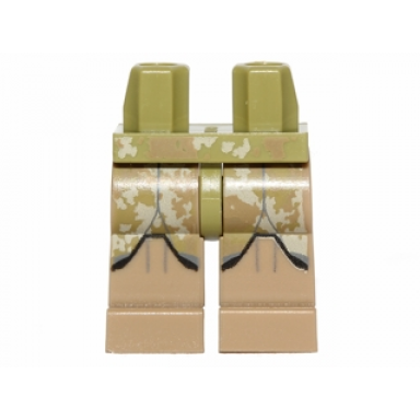 olive green hips and dark tan legs with sw clone trooper camouflage pattern