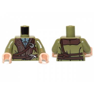 olive green torso lotr cloak with brown collar and straps pattern legolas olive green arms light nougat hands