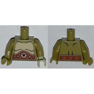 olive green torso cyclops with fur and belt with skull and jewels pattern olive green arms olive green hands