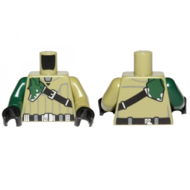olive green torso sw shirt with diagonal black belt and dark green pad pattern kanan jarrus olive green arm left dark green arm right black hands