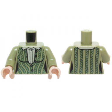olive green torso female outline green cabled cardigan sweater with collared shirt pattern olive green arms light nougat hands