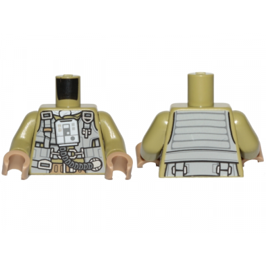 olive green torso sw resistance a-wing pilot with db gray vest and lb gray front panel with breathing apparatus pattern olive green arms dark tan hands