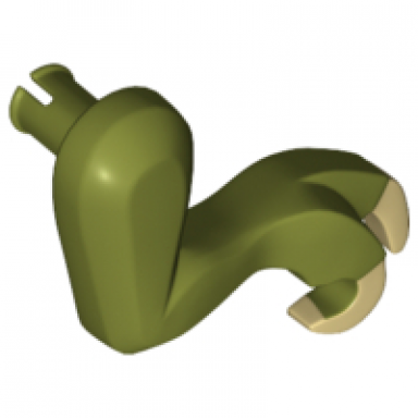 olive green dinosaur leg small front tyrannosaurus rex with tan claws pattern - right