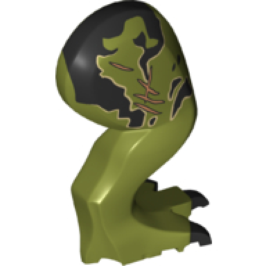 olive green dinosaur leg large rear tyrannosaurus rex with pin black claws markings and medium nougat scars pattern - right