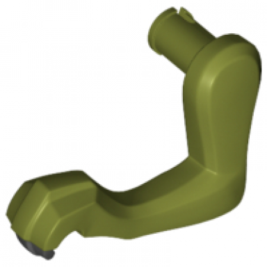 olive green dinosaur leg small front raptor left with black claws pattern