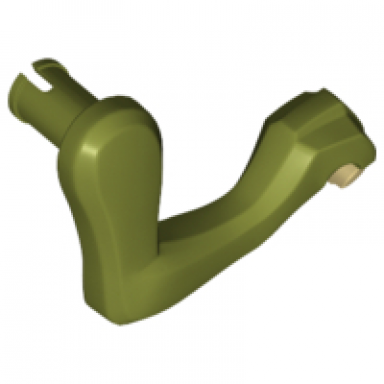olive green dinosaur leg small front raptor right with tan claws pattern
