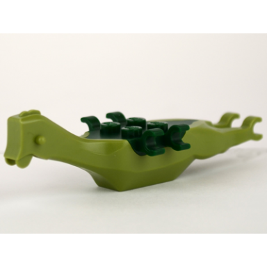 olive green dinosaur body pteranodon 4 studs 6 clips with fixed dark green top