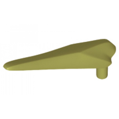 olive green dinosaur jaw lower pteranodon with pin - flexible plastic