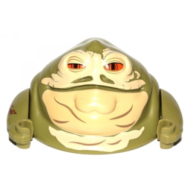 olive green body sw hutt adult - torso and head with arms with tan face orange eyes and dark tan wrinkles pattern