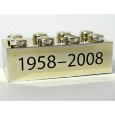 chrome gold brick 2 x 4 with black 1958-2008 pattern