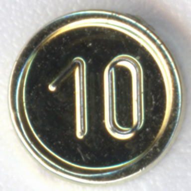 chrome gold minifigure utensil coin type 1 with 10 mark