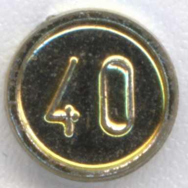 chrome gold minifigure utensil coin type 1 with 40 mark