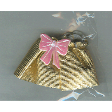 chrome gold duplo wear cloth skirt with pink ribbon set 4826