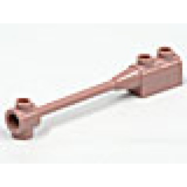 sand red bar 1 x 8 with brick 1 x 2 curved top end original no axle holder