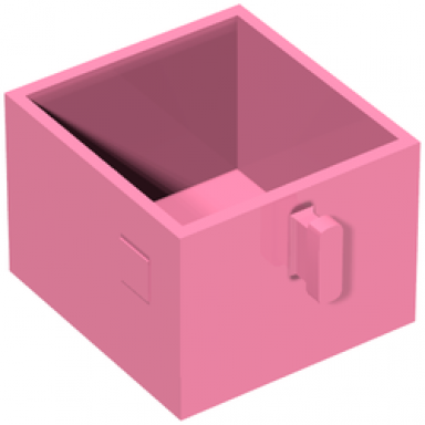 medium dark pink duplo furniture drawer 2 x 2 with pull handle