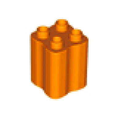 earth orange duplo brick 2 x 2 x 2 with indented sides tree trunk