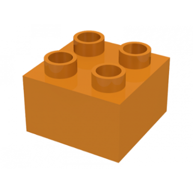 earth orange duplo brick 2 x 2