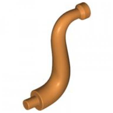 earth orange elephant tail trunk with bar end - short curved tip