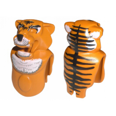 earth orange creature head and torso - tiger with tygurah pattern