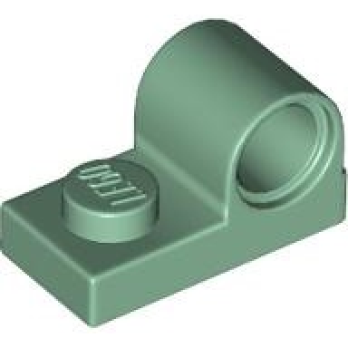 sand green plate modified 1 x 2 with pin hole on top