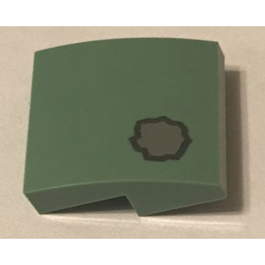 sand green slope curved 2 x 2 x 2 3 with silver splotch pattern brickheadz boba fett helmet battle damage